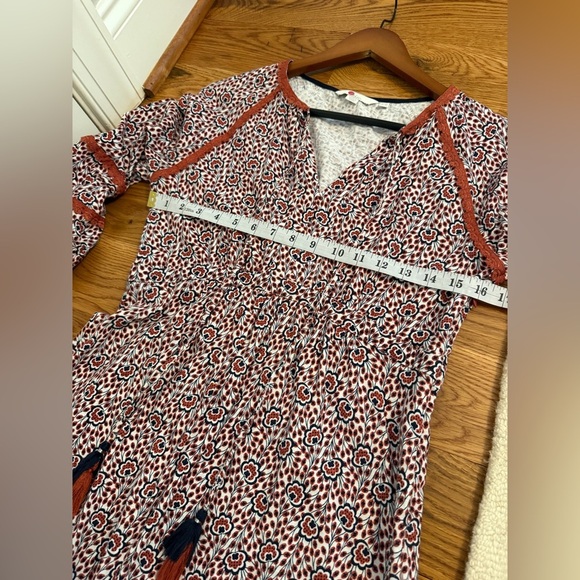 Boden Boho Lace Trim Floral Pattern Bishop Sleeve Dress, 6L - Picture 10 of 11